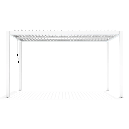 Pergola ogrodowa tarasowa aluminiowa LUXE 4 x 4 m Biały z oświetleniem LED